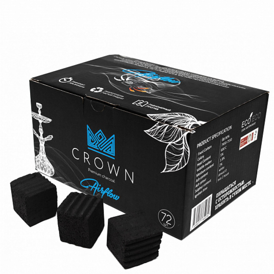 Кокосовый уголь Crown Air-Flow 25 мм